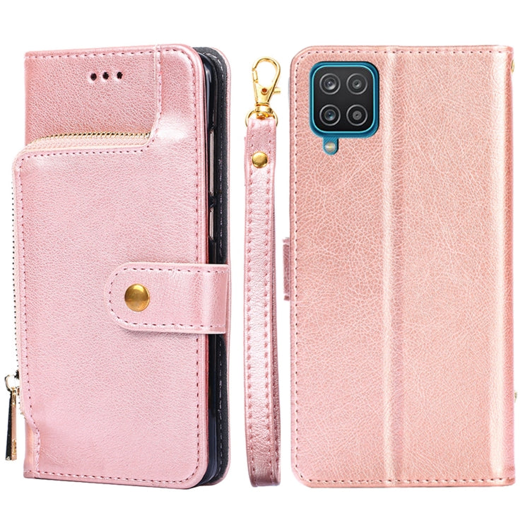 For Samsung Galaxy A12 Zipper Bag PU + TPU Horizontal Flip Leather Case with Holder & Card Slot & Wallet & Lanyard