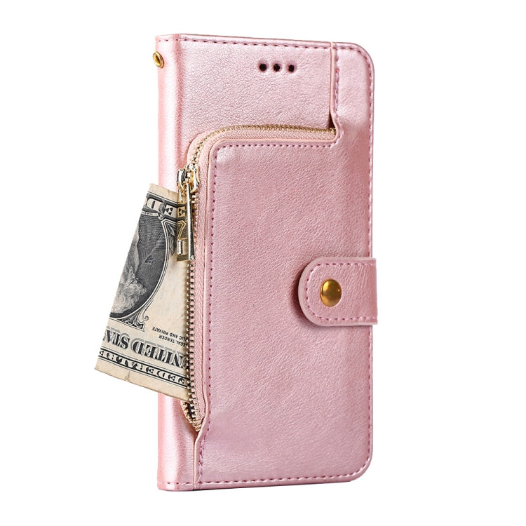 For Samsung Galaxy A41 EU Version Zipper Bag PU + TPU Horizontal Flip Leather Case with Holder & Card Slot & Wallet & Lanyard