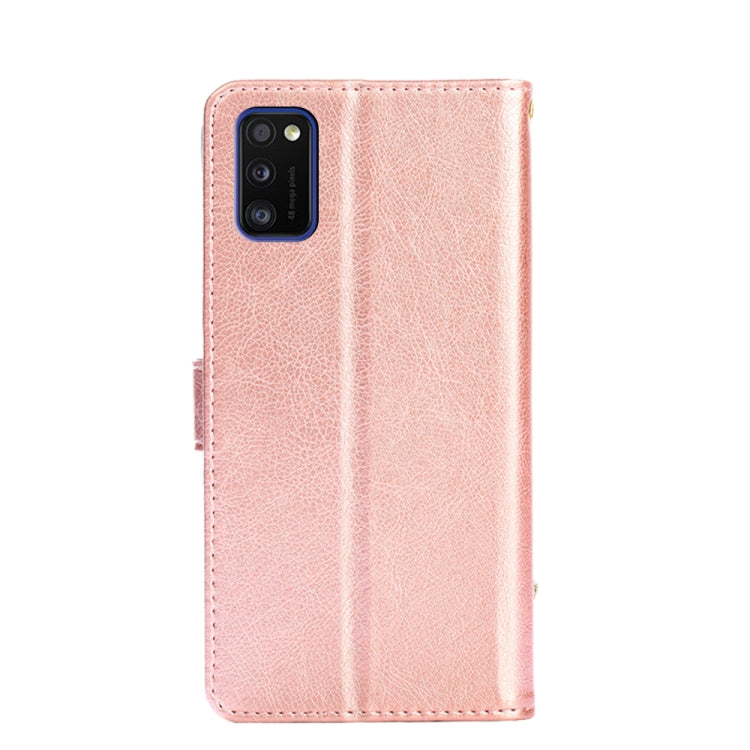For Samsung Galaxy A41 EU Version Zipper Bag PU + TPU Horizontal Flip Leather Case with Holder & Card Slot & Wallet & Lanyard