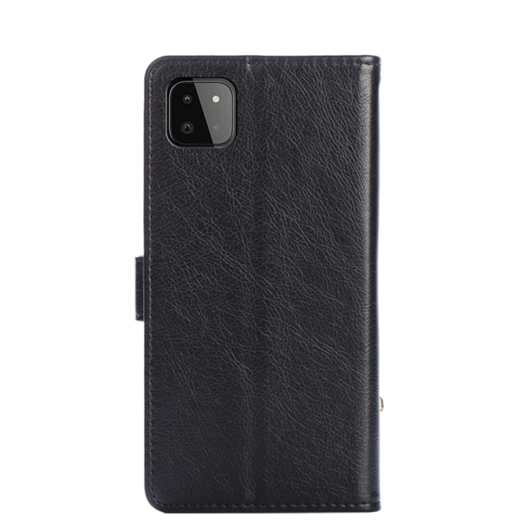 For Samsung Galaxy A22 5G Zipper Bag PU + TPU Horizontal Flip Leather Case with Holder & Card Slot & Wallet & Lanyard