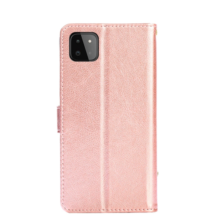 For Samsung Galaxy A22 5G Zipper Bag PU + TPU Horizontal Flip Leather Case with Holder & Card Slot & Wallet & Lanyard