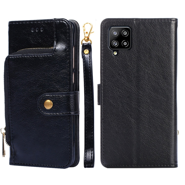 For Samsung Galaxy A42 5G Zipper Bag PU + TPU Horizontal Flip Leather Case with Holder & Card Slot & Wallet & Lanyard
