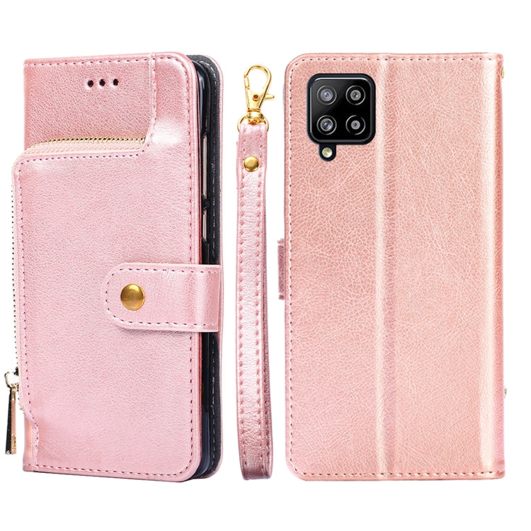 For Samsung Galaxy A42 5G Zipper Bag PU + TPU Horizontal Flip Leather Case with Holder & Card Slot & Wallet & Lanyard