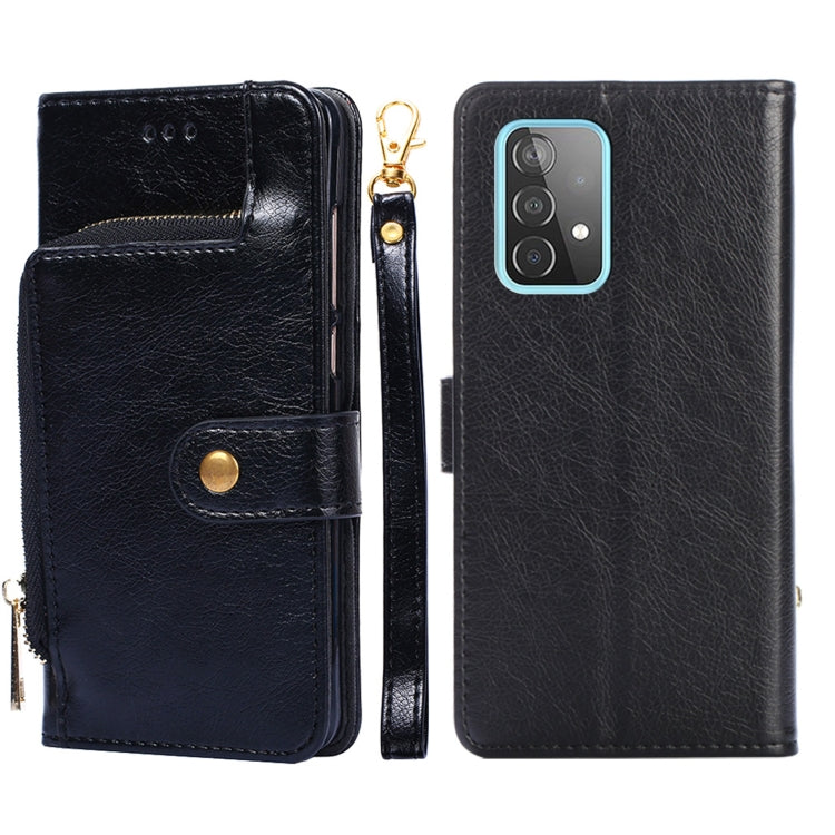 For Samsung Galaxy A52 5G / 4G Zipper Bag PU + TPU Horizontal Flip Leather Case with Holder & Card Slot & Wallet & Lanyard