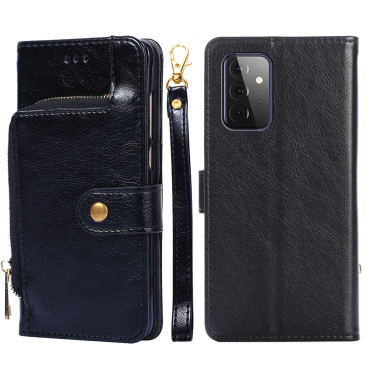 For Samsung Galaxy A72 5G / 4G Zipper Bag PU + TPU Horizontal Flip Leather Case with Holder & Card Slot & Wallet & Lanyard