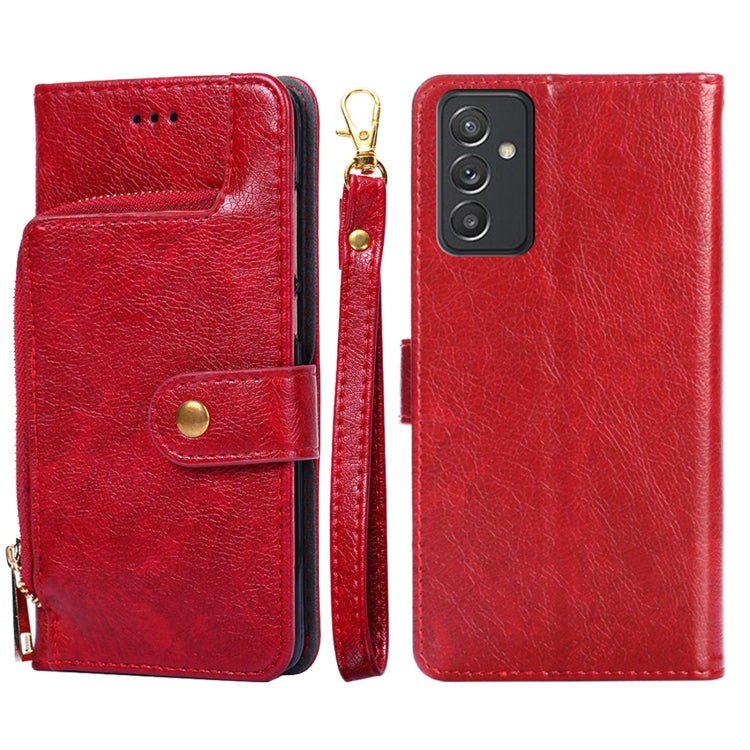 For Samsung Galaxy Quantum 2 Zipper Bag PU + TPU Horizontal Flip Leather Case with Holder & Card Slot & Wallet & Lanyard