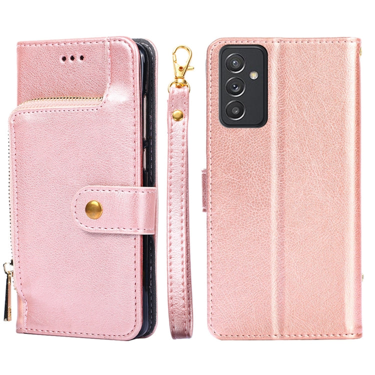 For Samsung Galaxy Quantum 2 Zipper Bag PU + TPU Horizontal Flip Leather Case with Holder & Card Slot & Wallet & Lanyard
