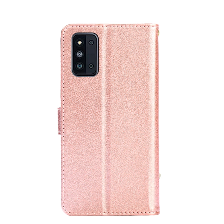 For Samsung Galaxy F52 5G Zipper Bag PU + TPU Horizontal Flip Leather Case with Holder & Card Slot & Wallet & Lanyard