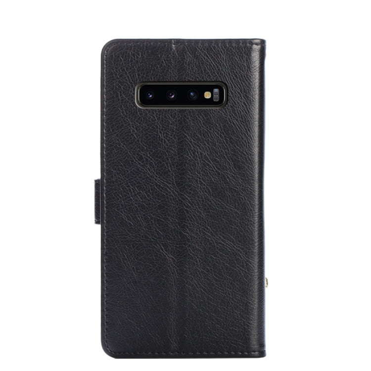 For Samsung Galaxy S10+ Zipper Bag PU + TPU Horizontal Flip Leather Case with Holder & Card Slot & Wallet & Lanyard