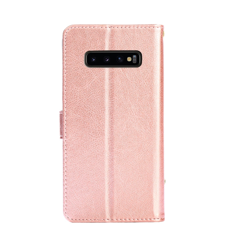 For Samsung Galaxy S10+ Zipper Bag PU + TPU Horizontal Flip Leather Case with Holder & Card Slot & Wallet & Lanyard