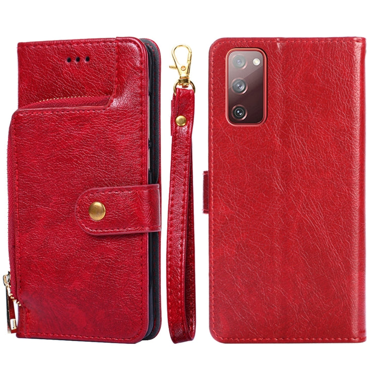 For Samsung Galaxy S20 Zipper Bag PU + TPU Horizontal Flip Leather Case with Holder & Card Slot & Wallet & Lanyard