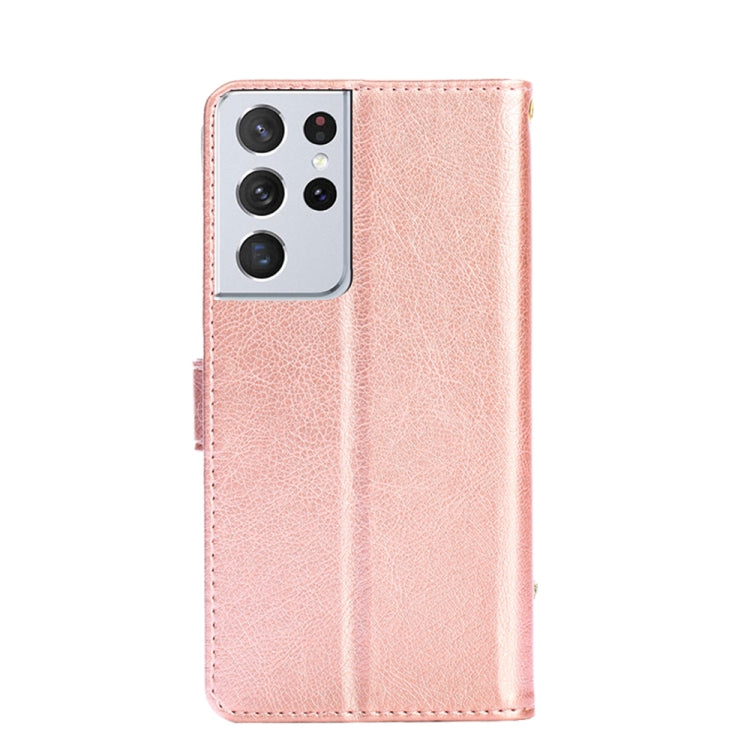 For Samsung Galaxy S21+ 5G Zipper Bag PU + TPU Horizontal Flip Leather Case with Holder & Card Slot & Wallet & Lanyard