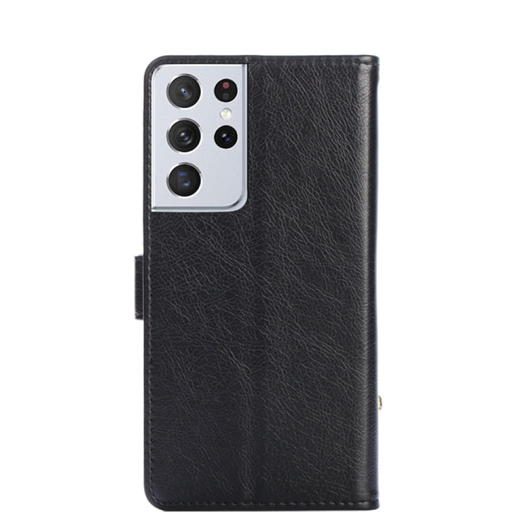For Samsung Galaxy S21 Ultra 5G Zipper Bag PU + TPU Horizontal Flip Leather Case with Holder & Card Slot & Wallet & Lanyard