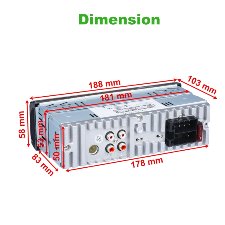 DMH-4402 Colorful Car MP3 Player Support Bluetooth / FM with Steering Wheel Remote Control