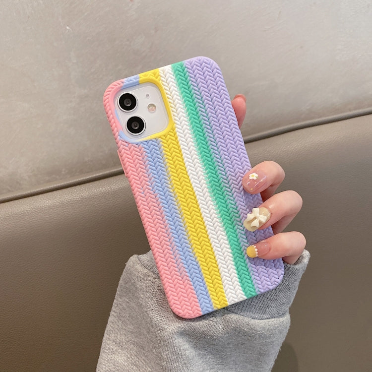 For iPhone 11 Pro Herringbone Texture Silicone Protective Case