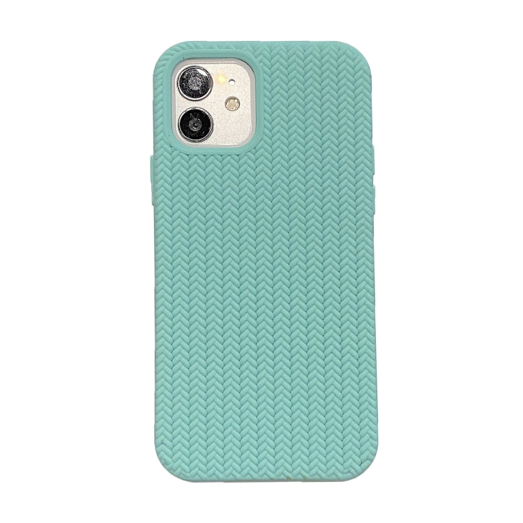 For iPhone 12 mini Herringbone Texture Silicone Protective Case