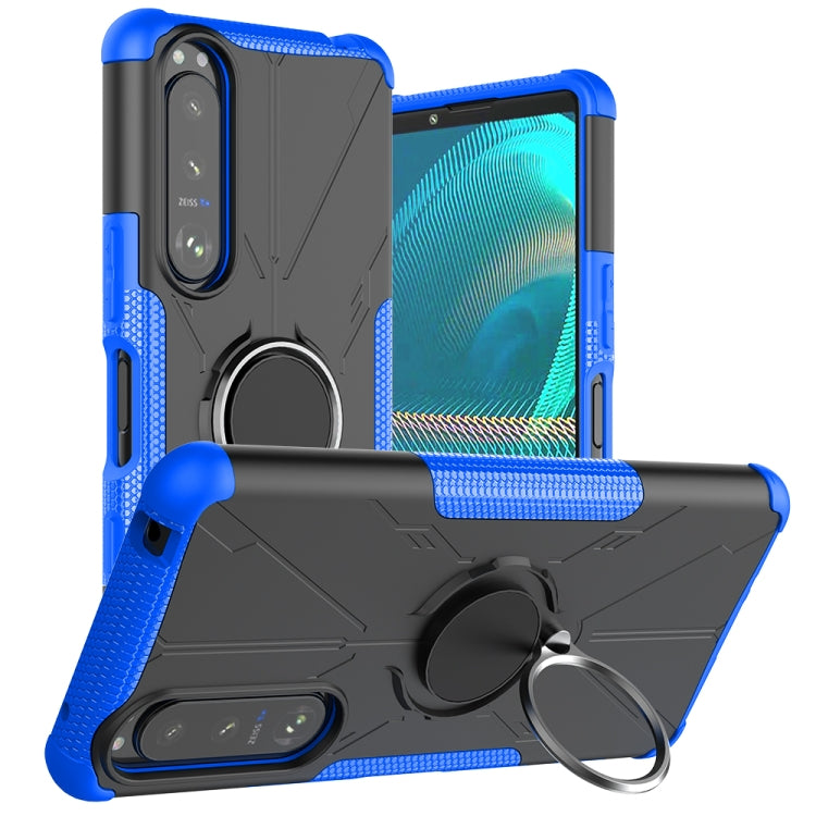 For Sony Xperia 5 III Armor Bear Shockproof PC + TPU Protective Case with Ring Holder