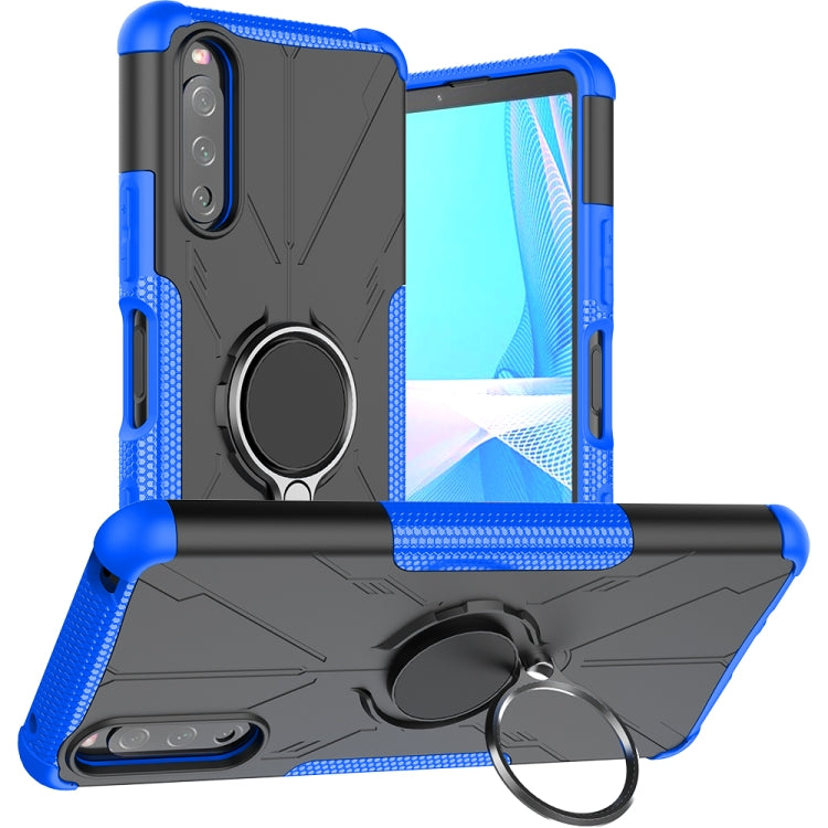 For Sony Xperia 10 III Armor Bear Shockproof PC + TPU Protective Case with Ring Holder