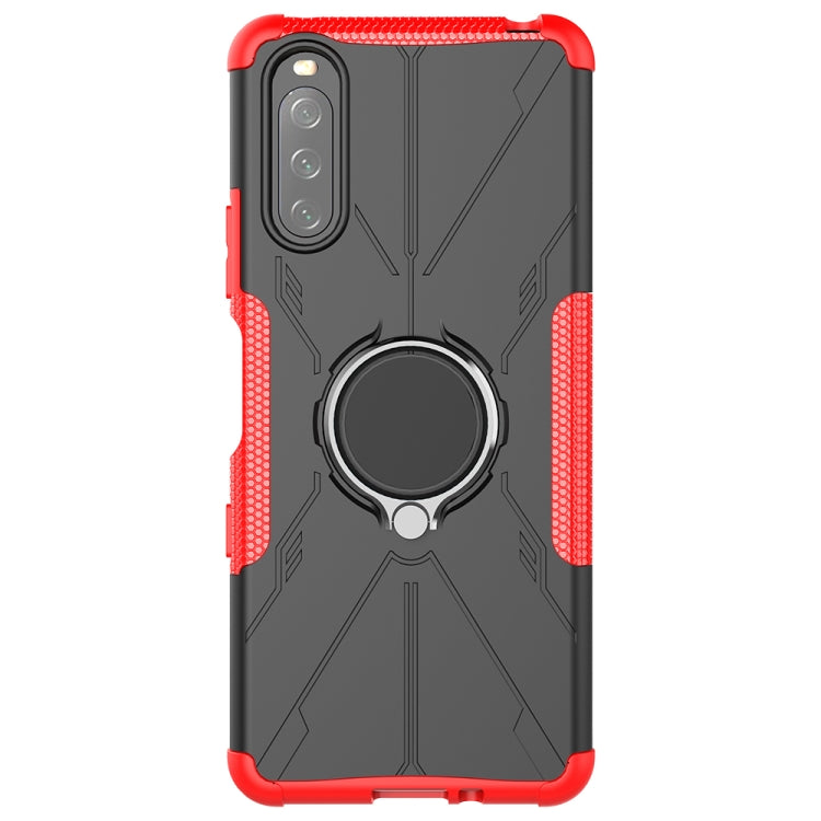 For Sony Xperia 10 III Armor Bear Shockproof PC + TPU Protective Case with Ring Holder
