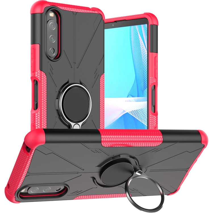For Sony Xperia 10 III Armor Bear Shockproof PC + TPU Protective Case with Ring Holder