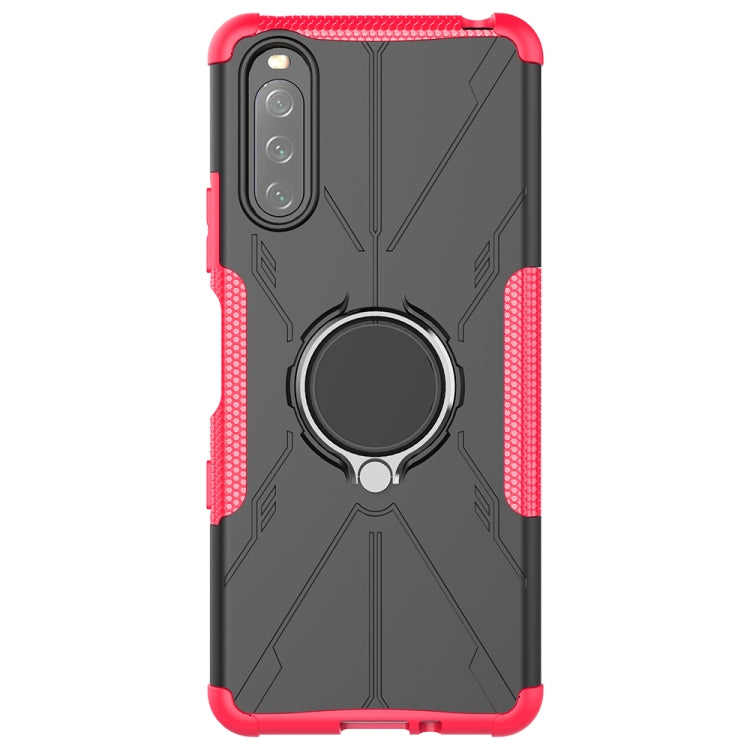 For Sony Xperia 10 III Armor Bear Shockproof PC + TPU Protective Case with Ring Holder