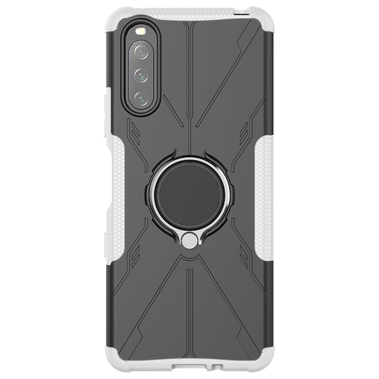 For Sony Xperia 10 III Armor Bear Shockproof PC + TPU Protective Case with Ring Holder