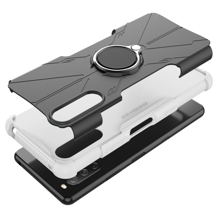 For Sony Xperia 10 III Armor Bear Shockproof PC + TPU Protective Case with Ring Holder