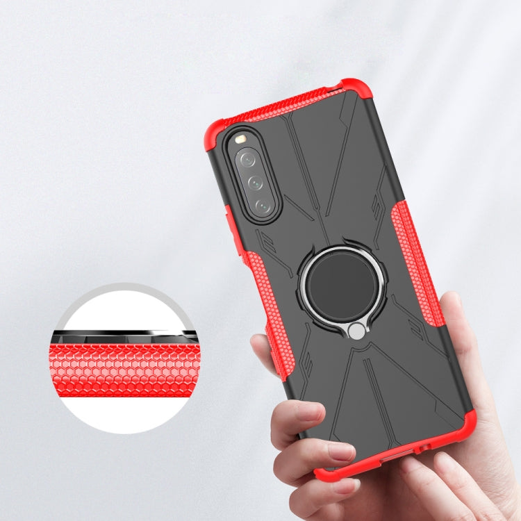 For Sony Xperia 10 III Armor Bear Shockproof PC + TPU Protective Case with Ring Holder