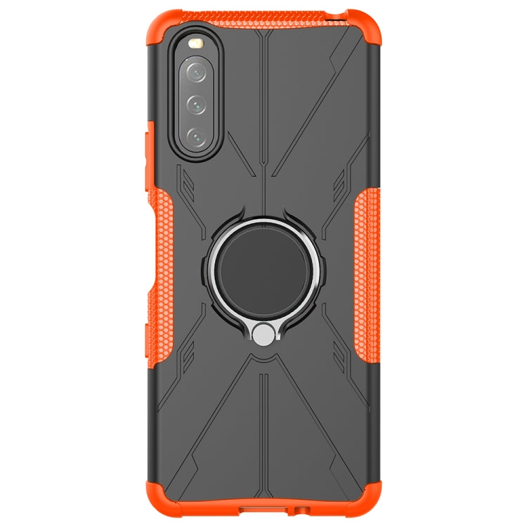 For Sony Xperia 10 III Armor Bear Shockproof PC + TPU Protective Case with Ring Holder