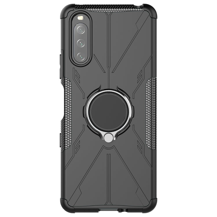 For Sony Xperia 10 III Armor Bear Shockproof PC + TPU Protective Case with Ring Holder