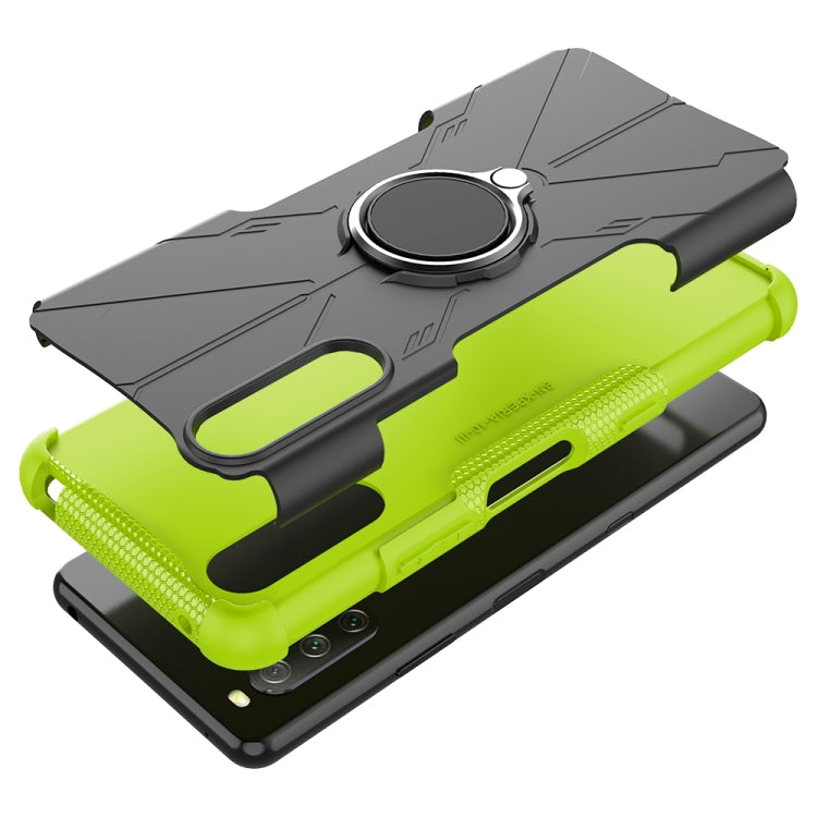 For Sony Xperia 10 III Armor Bear Shockproof PC + TPU Protective Case with Ring Holder