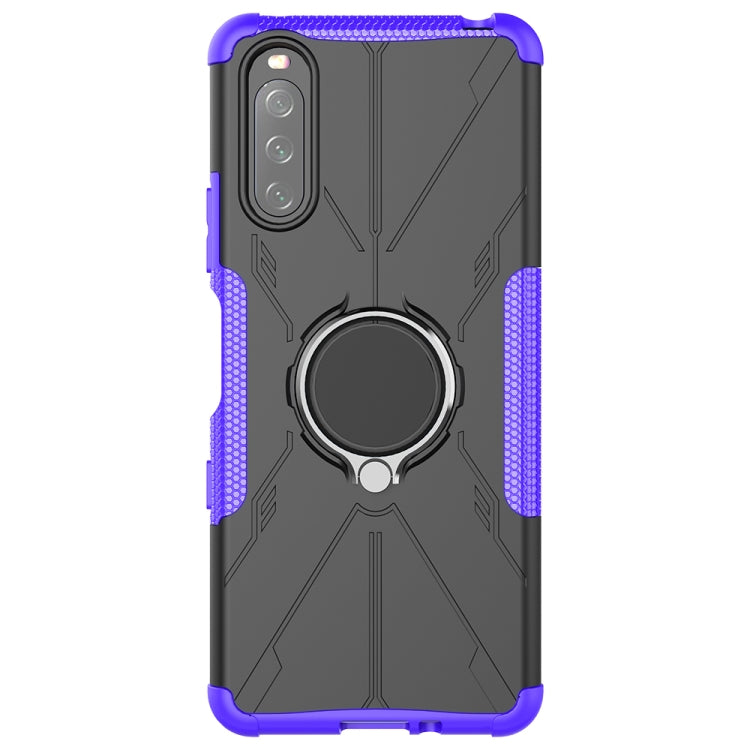 For Sony Xperia 10 III Armor Bear Shockproof PC + TPU Protective Case with Ring Holder