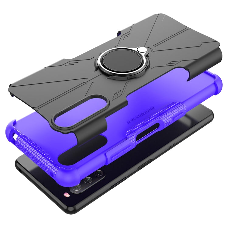 For Sony Xperia 10 III Armor Bear Shockproof PC + TPU Protective Case with Ring Holder