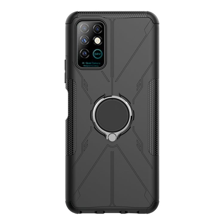 For Infinix Note 8 Armor Bear Shockproof PC + TPU Protective Case with Ring Holder