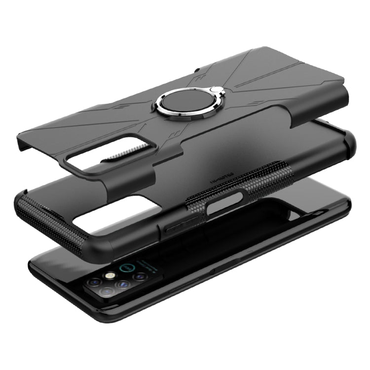 For Infinix Note 8 Armor Bear Shockproof PC + TPU Protective Case with Ring Holder