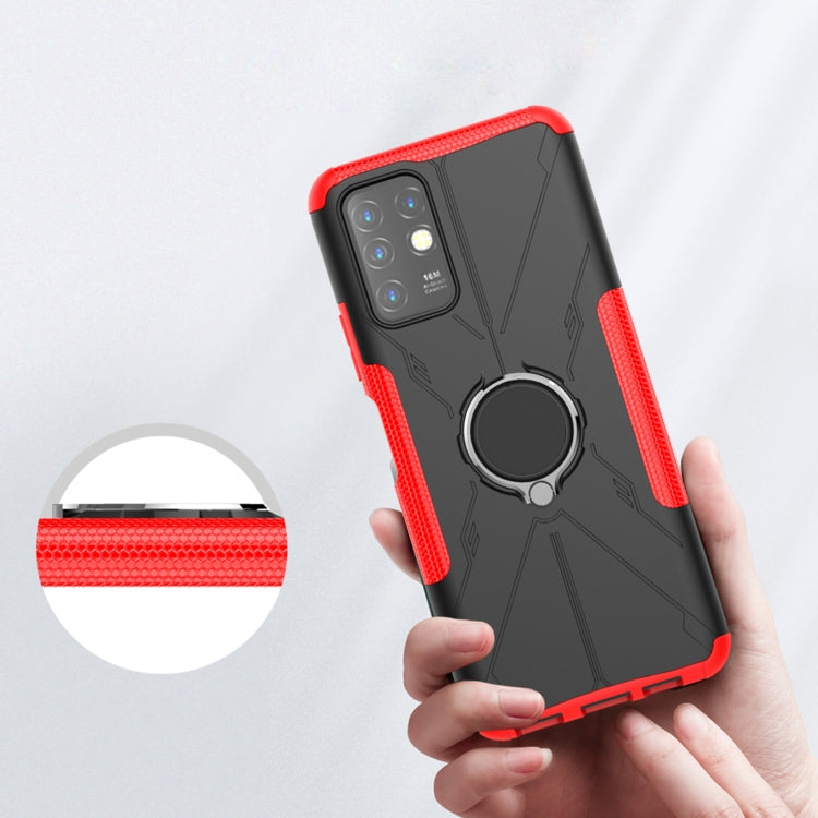 For Infinix Note 8 Armor Bear Shockproof PC + TPU Protective Case with Ring Holder