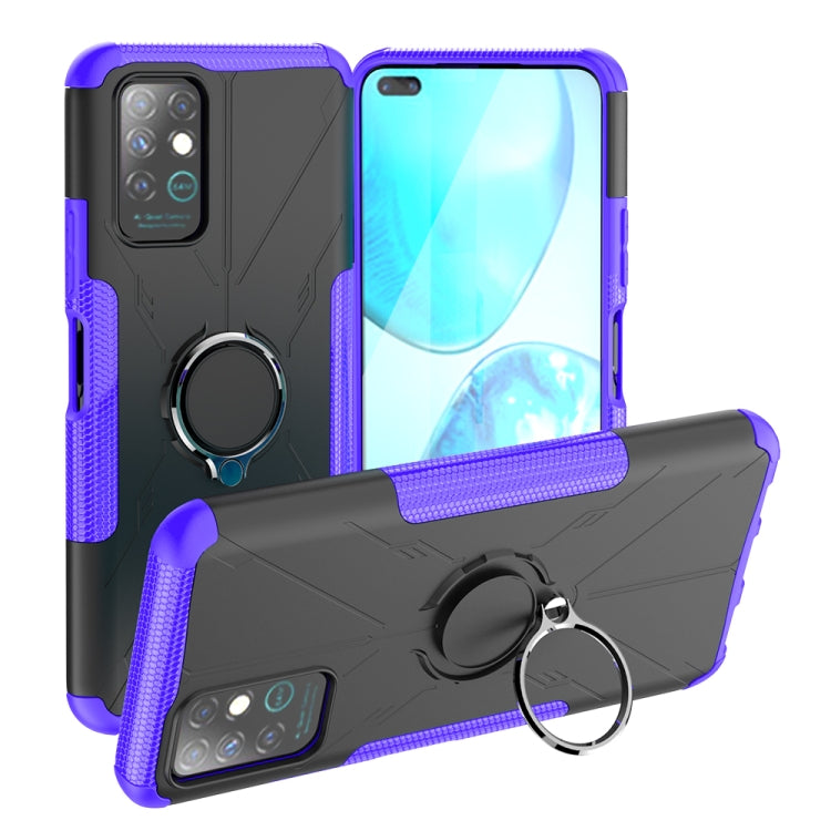 For Infinix Note 8 Armor Bear Shockproof PC + TPU Protective Case with Ring Holder