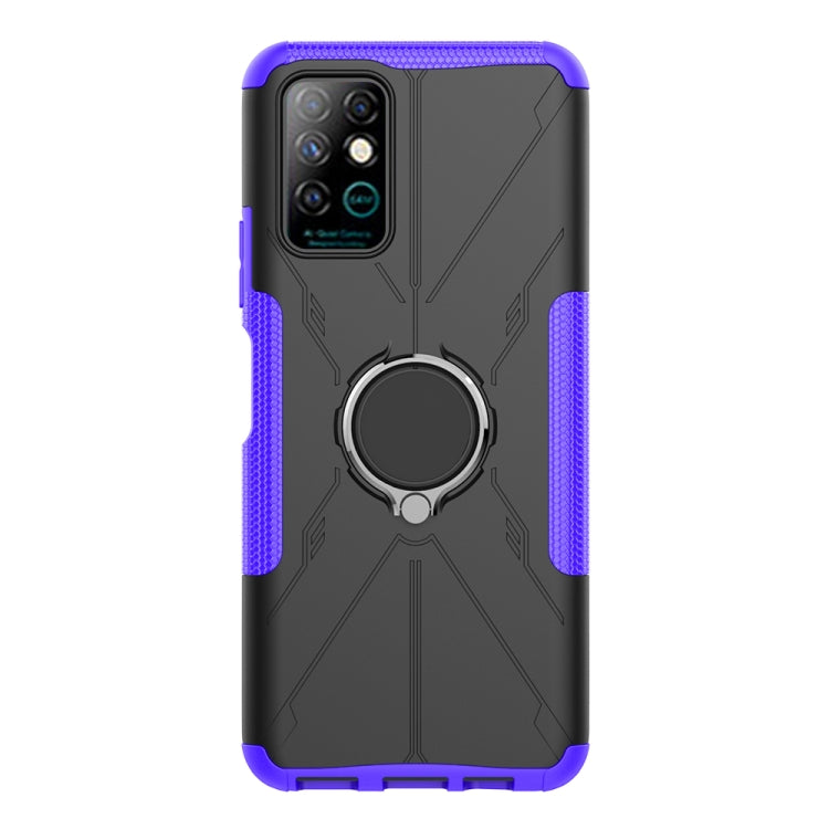 For Infinix Note 8 Armor Bear Shockproof PC + TPU Protective Case with Ring Holder