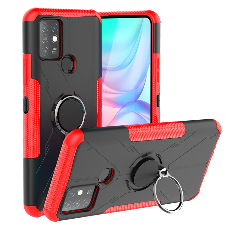 For Infinix Note 10 Armor Bear Shockproof PC + TPU Protective Case with Ring Holder