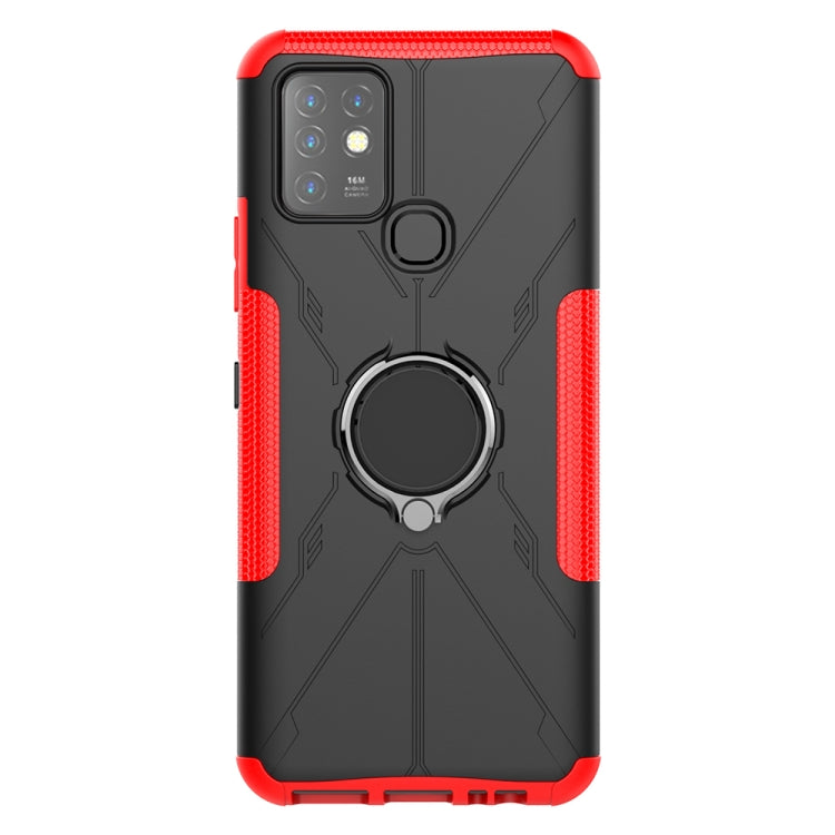 For Infinix Note 10 Armor Bear Shockproof PC + TPU Protective Case with Ring Holder