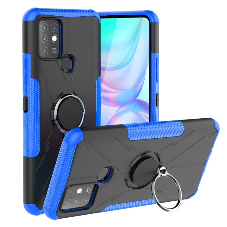 For Infinix Note 10 Armor Bear Shockproof PC + TPU Protective Case with Ring Holder