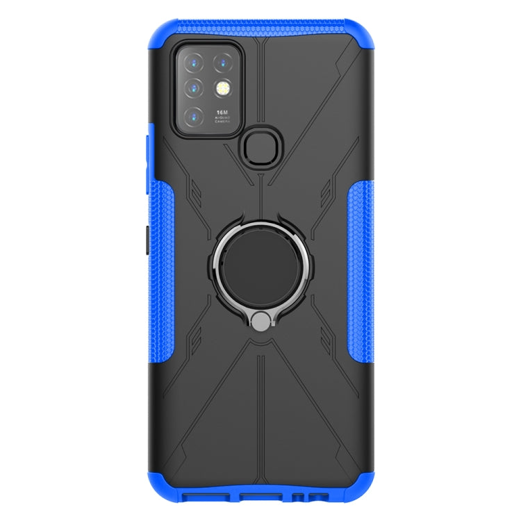 For Infinix Note 10 Armor Bear Shockproof PC + TPU Protective Case with Ring Holder