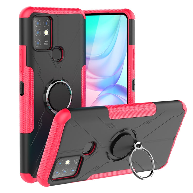 For Infinix Note 10 Armor Bear Shockproof PC + TPU Protective Case with Ring Holder