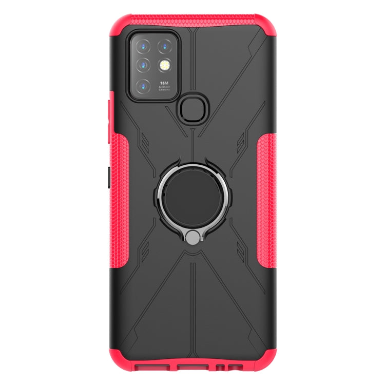 For Infinix Note 10 Armor Bear Shockproof PC + TPU Protective Case with Ring Holder