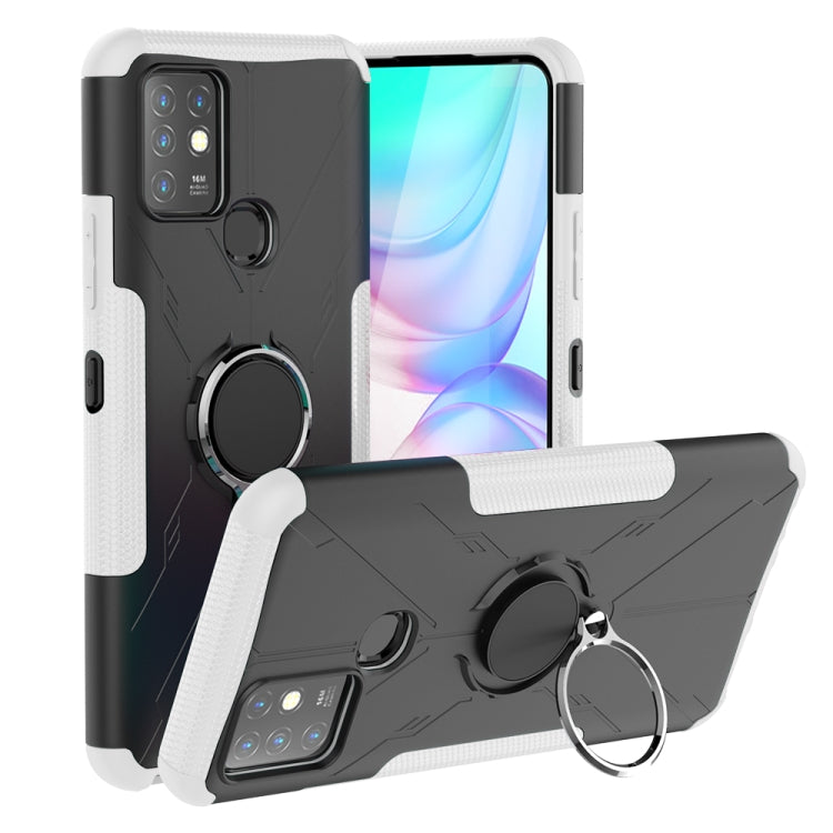 For Infinix Note 10 Armor Bear Shockproof PC + TPU Protective Case with Ring Holder