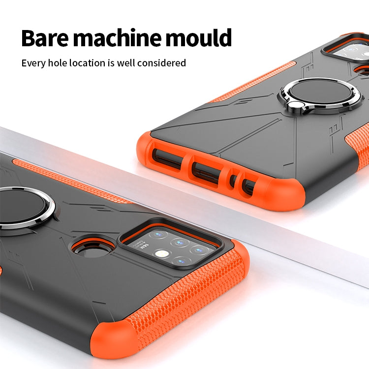 For Infinix Note 10 Armor Bear Shockproof PC + TPU Protective Case with Ring Holder