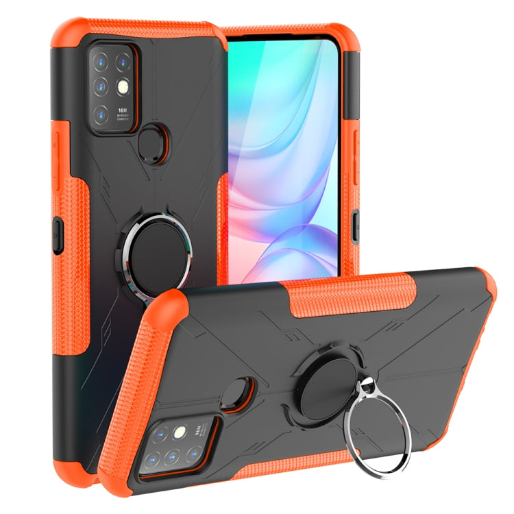 For Infinix Note 10 Armor Bear Shockproof PC + TPU Protective Case with Ring Holder