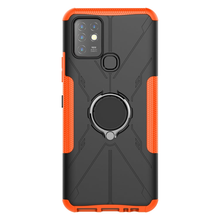 For Infinix Note 10 Armor Bear Shockproof PC + TPU Protective Case with Ring Holder