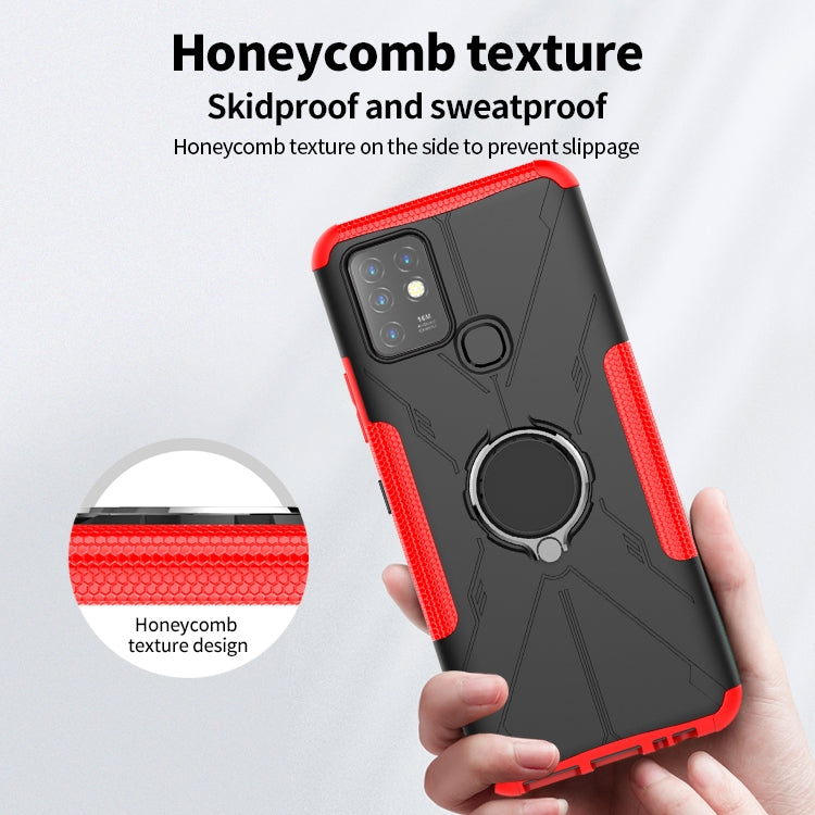 For Infinix Note 10 Armor Bear Shockproof PC + TPU Protective Case with Ring Holder