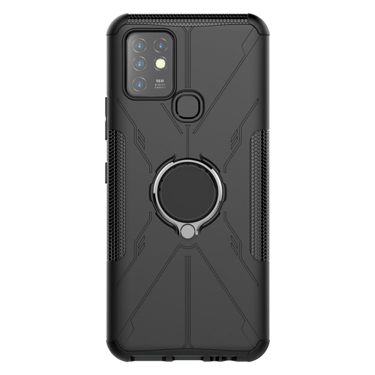 For Infinix Note 10 Armor Bear Shockproof PC + TPU Protective Case with Ring Holder